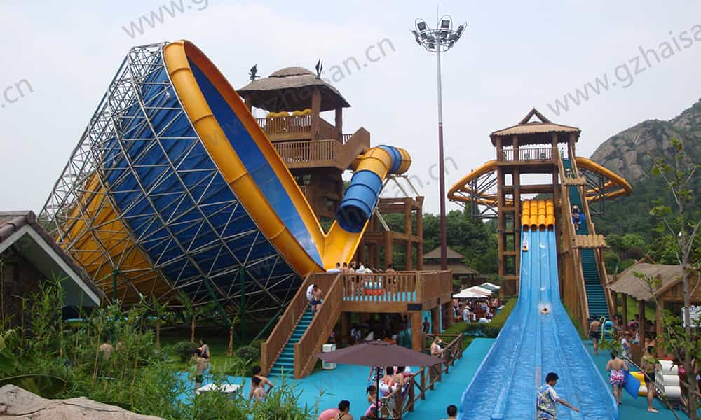 江苏苏州乐园水上世界大喇叭、章鱼滑道